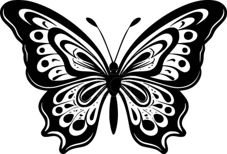 Illustration for Butterflies - minimalist and simple silhouette - vector illustration - Royalty Free Image