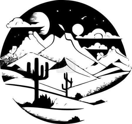 Illustration for Desert - minimalist and flat logo - vector illustration - Royalty Free Image