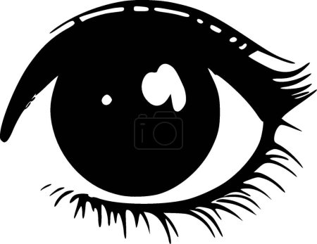 Illustration for Eyes - black and white isolated icon - vector illustration - Royalty Free Image