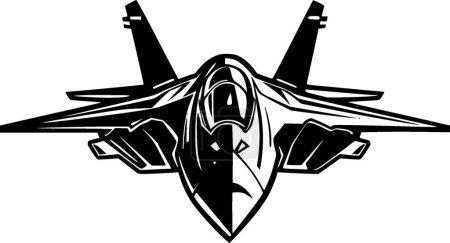 Fighter jet - minimalist and simple silhouette - vector illustration