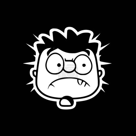 Illustration for Funny - black and white isolated icon - vector illustration - Royalty Free Image