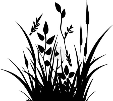 Illustration for Grass - minimalist and simple silhouette - vector illustration - Royalty Free Image