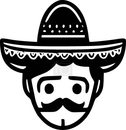 Téléchargez les illustrations : Mexicain - logo vectoriel de haute qualité - illustration vectorielle idéale pour t-shirt graphique - en licence libre de droit