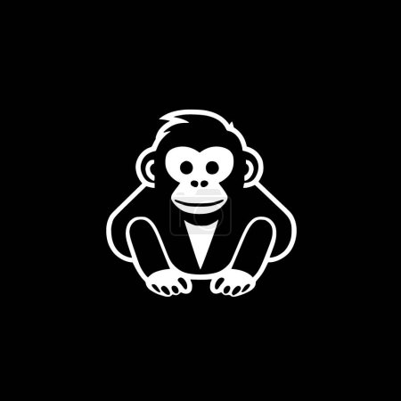 Illustration for Monkey - minimalist and simple silhouette - vector illustration - Royalty Free Image
