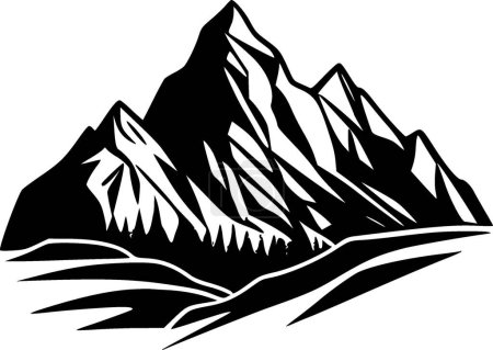 Ilustración de Montañas - silueta minimalista y simple - ilustración vectorial - Imagen libre de derechos