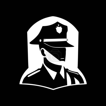 Police - silhouette minimaliste et simple - illustration vectorielle