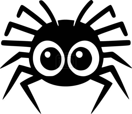 Illustration for Spider - black and white isolated icon - vector illustration - Royalty Free Image