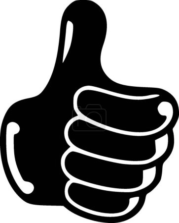 Illustration for Thumbs - black and white isolated icon - vector illustration - Royalty Free Image