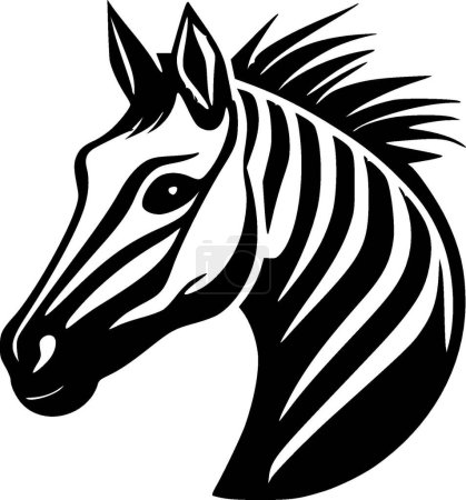 Ilustración de Cebra - ilustración vectorial en blanco y negro - Imagen libre de derechos