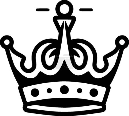 Illustration for Coronation - black and white isolated icon - vector illustration - Royalty Free Image