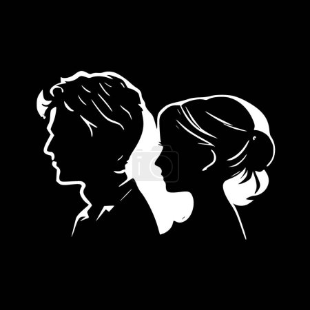 Téléchargez les illustrations : Couple - logo vectoriel de haute qualité - illustration vectorielle idéale pour t-shirt graphique - en licence libre de droit