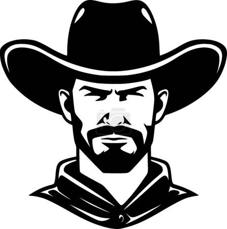 Téléchargez les illustrations : Cowboy - logo vectoriel de haute qualité - illustration vectorielle idéale pour t-shirt graphique - en licence libre de droit