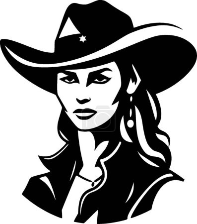 Illustration for Cowgirl - high quality vector logo - vector illustration ideal for t-shirt graphic - Royalty Free Image