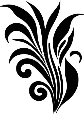 Ilustración de Flourish - icono aislado en blanco y negro - ilustración vectorial - Imagen libre de derechos