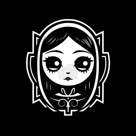 Illustration for Gothic - black and white isolated icon - vector illustration - Royalty Free Image