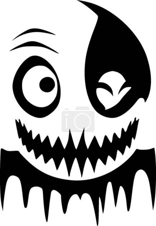 Illustration for Horror - black and white isolated icon - vector illustration - Royalty Free Image