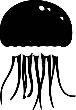 Ilustración de Medusas - ilustración vectorial en blanco y negro - Imagen libre de derechos