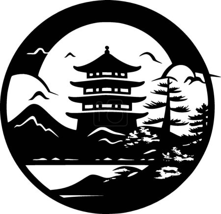 Téléchargez les illustrations : Japon - logo vectoriel de haute qualité - illustration vectorielle idéale pour t-shirt graphique - en licence libre de droit
