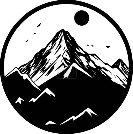 Ilustración de Montaña - silueta minimalista y simple - ilustración vectorial - Imagen libre de derechos