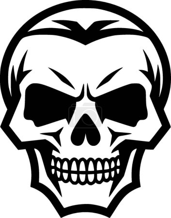 Illustration for Skull - minimalist and flat logo - vector illustration - Royalty Free Image