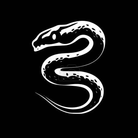 Illustration for Snake - black and white vector illustration - Royalty Free Image