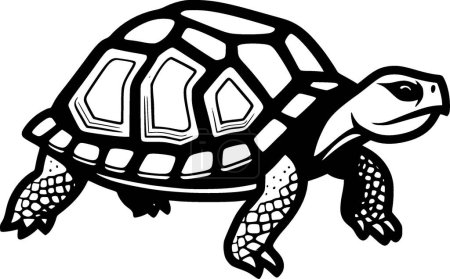 Ilustración de Tortuga - icono aislado en blanco y negro - ilustración vectorial - Imagen libre de derechos