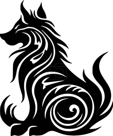 Ilustración de Lobo - logotipo vectorial de alta calidad - ilustración vectorial ideal para el gráfico camiseta - Imagen libre de derechos