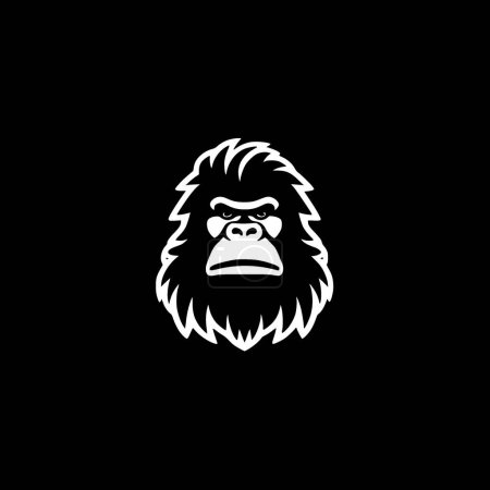 Téléchargez les illustrations : Bigfoot - illustration vectorielle en noir et blanc - en licence libre de droit