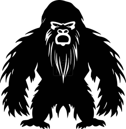 Téléchargez les illustrations : Bigfoot - logo minimaliste et plat - illustration vectorielle - en licence libre de droit