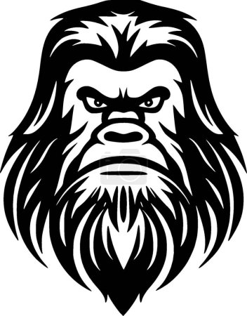 Téléchargez les illustrations : Bigfoot - logo minimaliste et plat - illustration vectorielle - en licence libre de droit