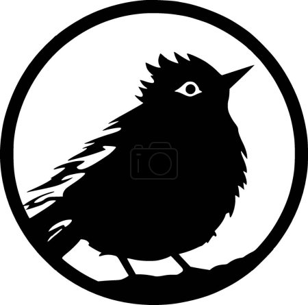 Illustration pour Oiseau - logo minimaliste et plat - illustration vectorielle - image libre de droit