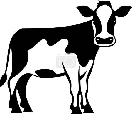 Illustration for Cow - black and white vector illustration - Royalty Free Image