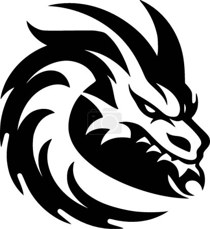 Téléchargez les illustrations : Dragon - logo vectoriel de haute qualité - illustration vectorielle idéale pour t-shirt graphique - en licence libre de droit