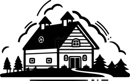 Illustration for Farmhouse - minimalist and flat logo - vector illustration - Royalty Free Image