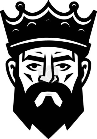 Ilustración de Rey - icono aislado en blanco y negro - ilustración vectorial - Imagen libre de derechos