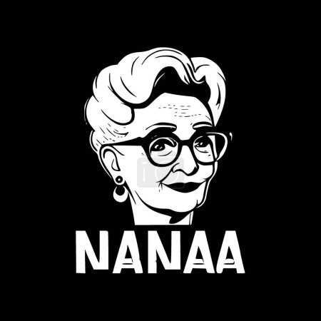 Téléchargez les illustrations : Nana - logo plat et minimaliste - illustration vectorielle - en licence libre de droit