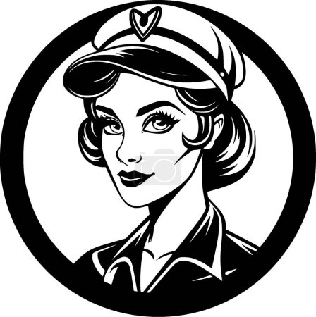 Ilustración de Enfermera - logotipo vectorial de alta calidad - ilustración vectorial ideal para el gráfico de la camiseta - Imagen libre de derechos