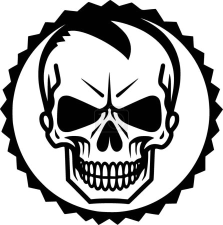 Téléchargez les illustrations : Crâne - logo vectoriel de haute qualité - illustration vectorielle idéale pour t-shirt graphique - en licence libre de droit