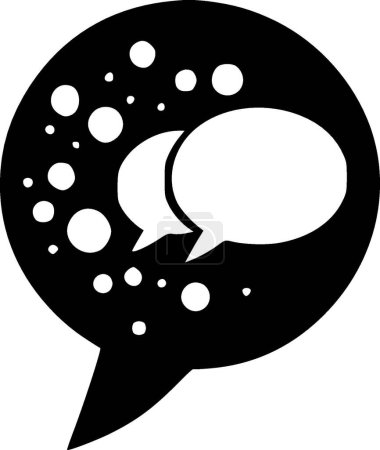 Ilustración de Burbuja del habla - icono aislado en blanco y negro - ilustración vectorial - Imagen libre de derechos