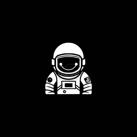 Illustration for Astronaut - black and white vector illustration - Royalty Free Image