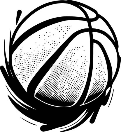 Téléchargez les illustrations : Basketball - silhouette minimaliste et simple - illustration vectorielle - en licence libre de droit