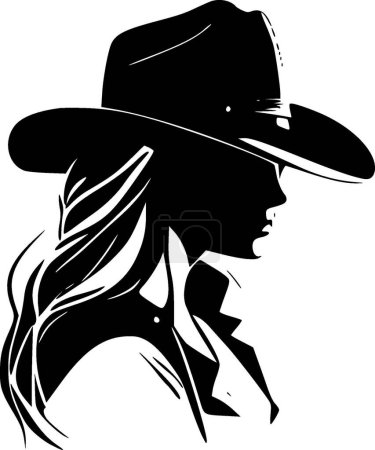 Illustration for Cowgirl - minimalist and flat logo - vector illustration - Royalty Free Image