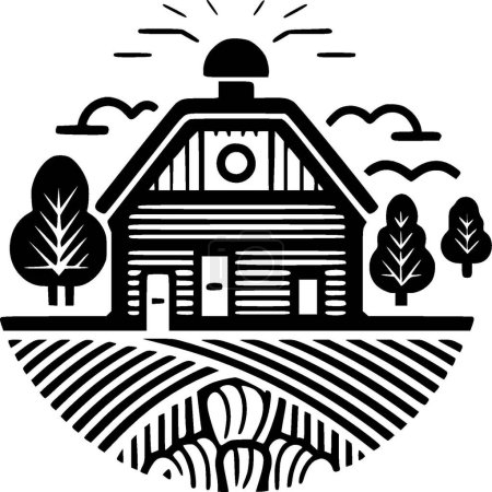 Illustration for Farm - minimalist and simple silhouette - vector illustration - Royalty Free Image