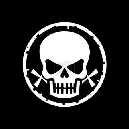 Illustration for Skull - black and white isolated icon - vector illustration - Royalty Free Image