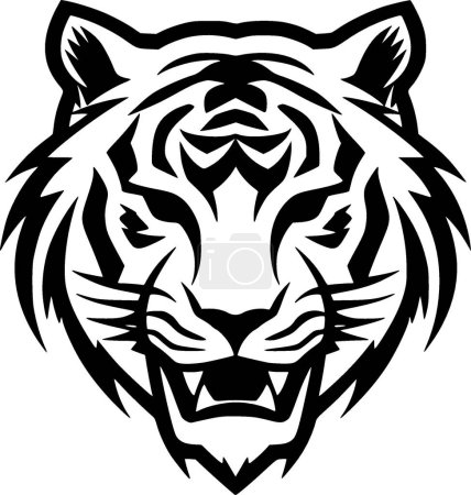 Illustration for Tiger - minimalist and simple silhouette - vector illustration - Royalty Free Image