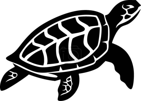 Ilustración de Tortuga - logo minimalista y plano - ilustración vectorial - Imagen libre de derechos