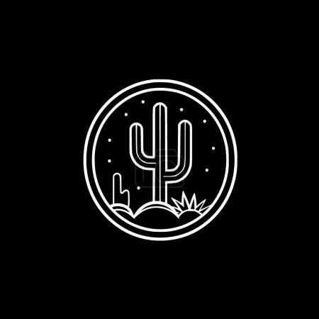Ilustración de Cactus - silueta minimalista y simple - ilustración vectorial - Imagen libre de derechos