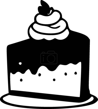 Téléchargez les illustrations : Gâteau - silhouette minimaliste et simple - illustration vectorielle - en licence libre de droit