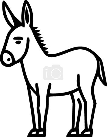Illustration for Donkey - minimalist and flat logo - vector illustration - Royalty Free Image