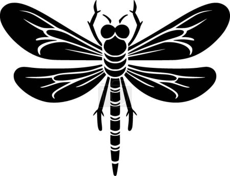Illustration for Dragonfly - minimalist and simple silhouette - vector illustration - Royalty Free Image